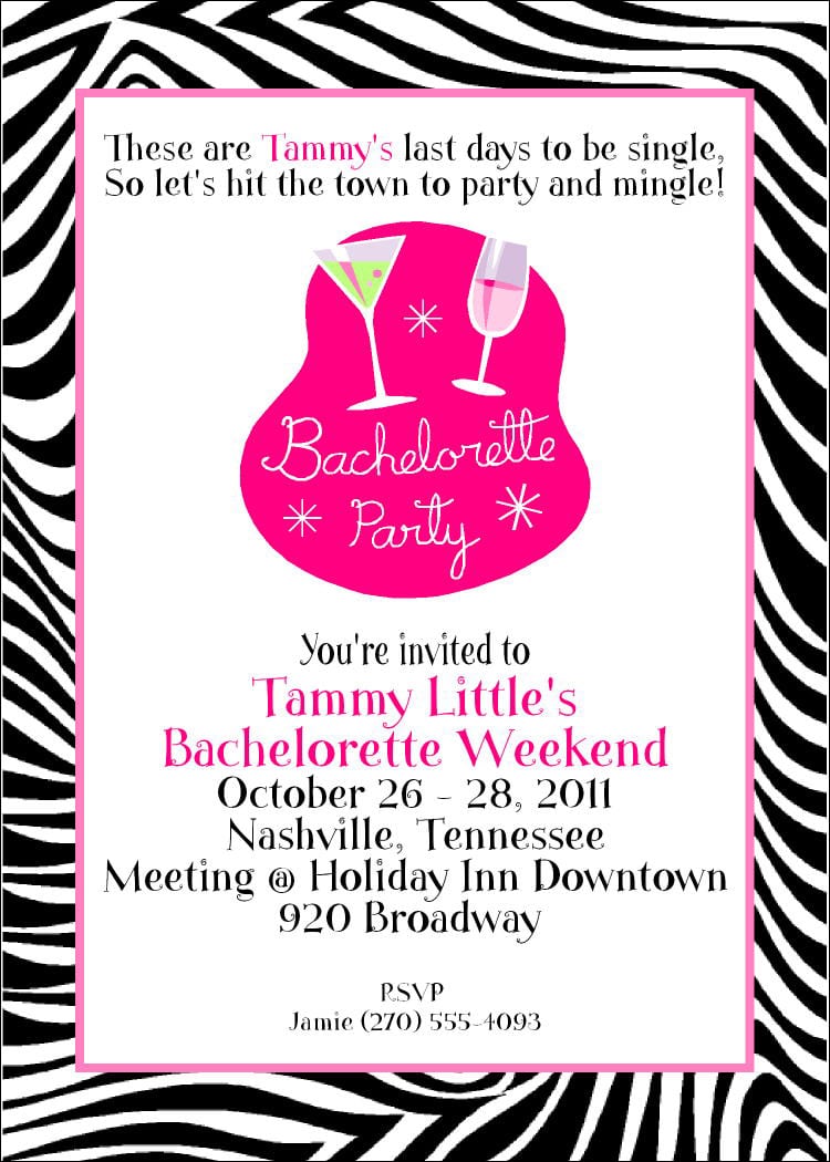 Doc    Bachelorette Party Invitation Wording Ideas â Bachelorette
